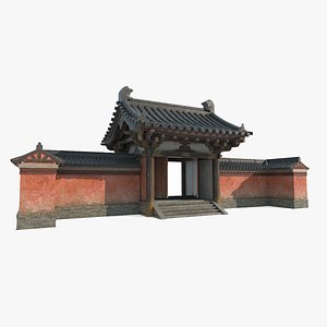 Ancient Asian Architectural Side Gate Walls