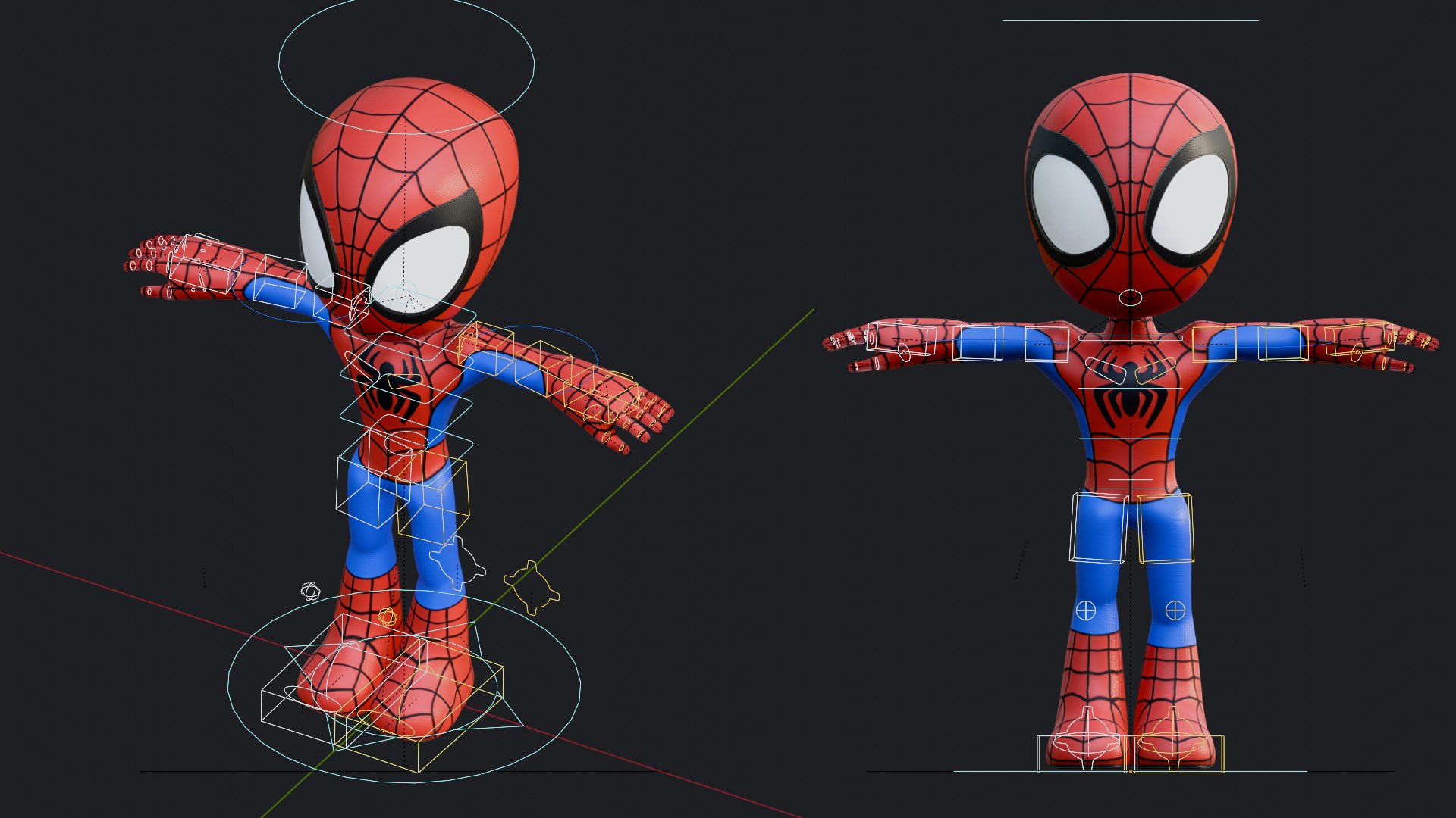 3D Spidey Character Rig https://p.turbosquid.com/ts-thumb/aL/qE5it7/nl/spideycontrols/jpg/1745621661/1920x1080/fit_q87/89a06d4225c37f9476149426cc5d285287b017b7/spideycontrols.jpg