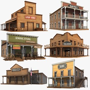 Detailed Western Buildings Collection 02