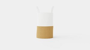 3D Laundry bag with a braided seagrass model