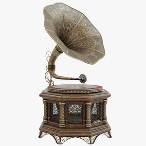 3D Antique gramophone