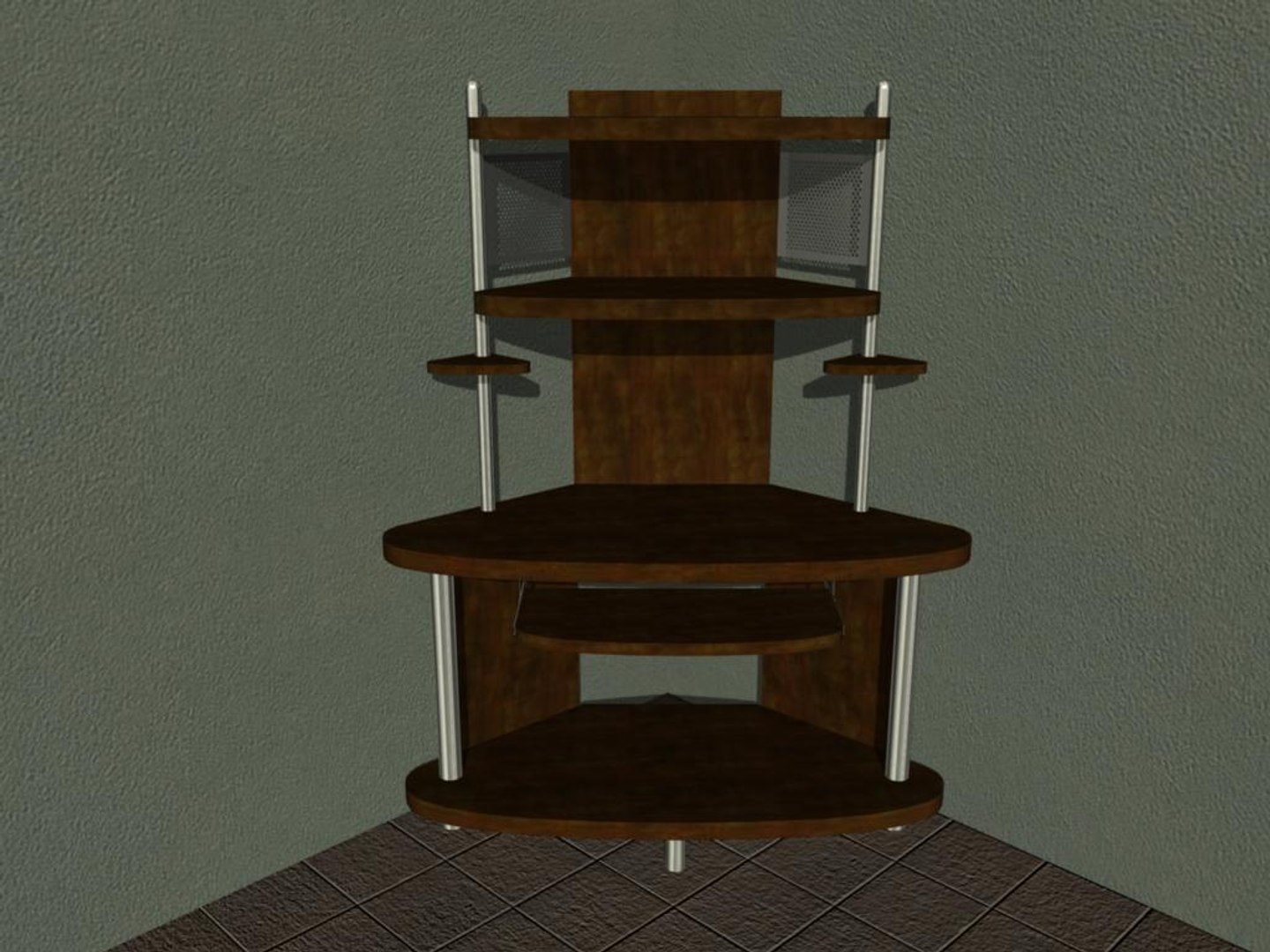 3d Computer Desk Model