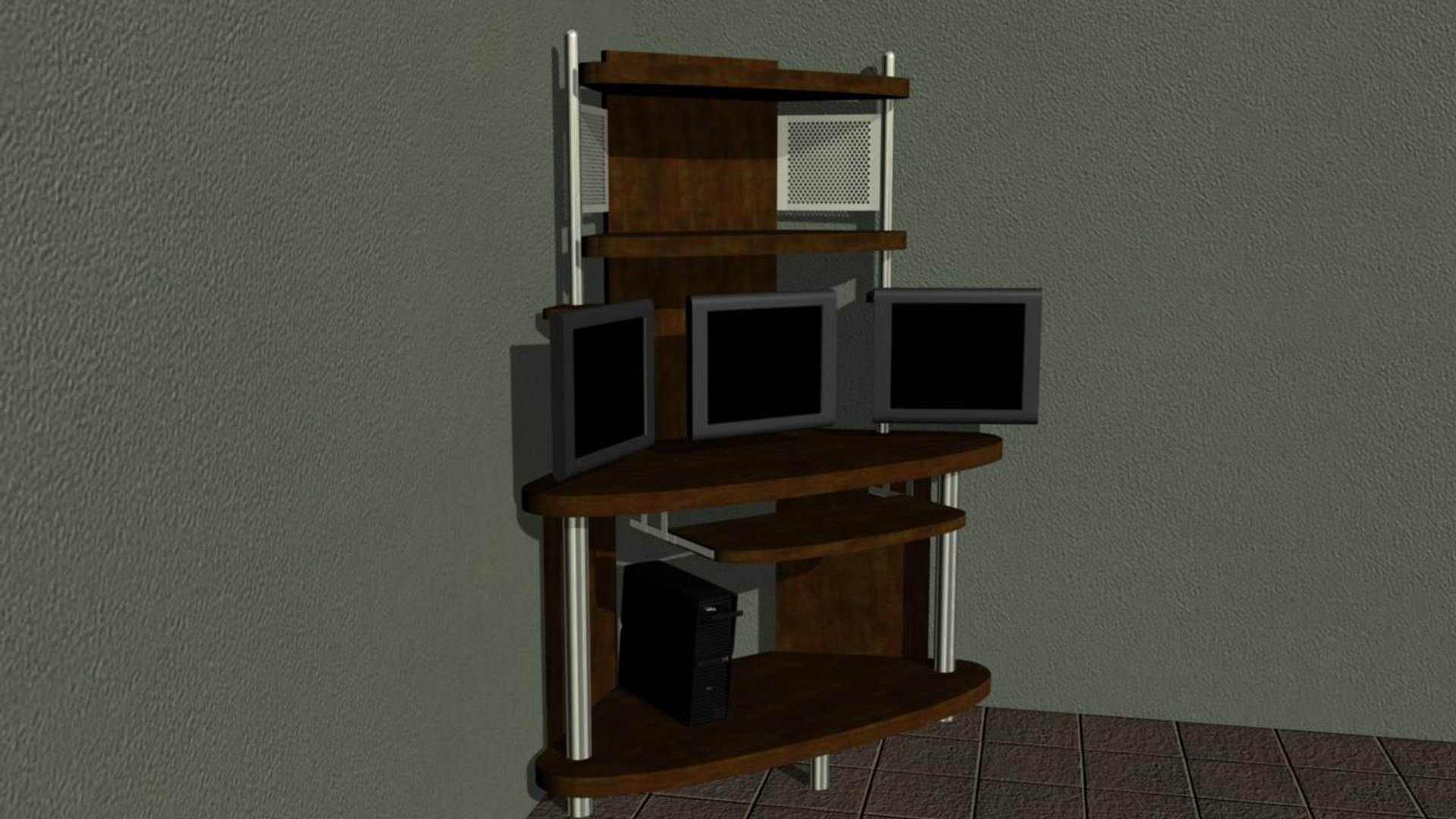 3d Computer Desk Model
