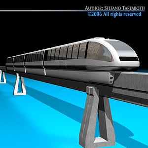 3d c4d monorail train