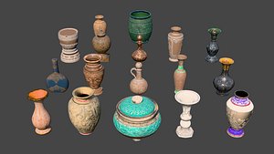 Ancient Low-Poly Ceramic Vases Asset Pack