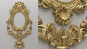 Carved Mirror Frame 3D model