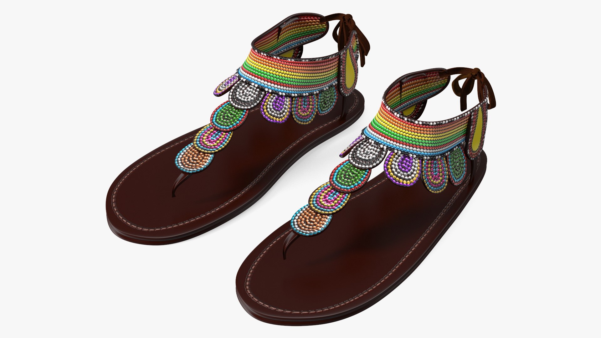 African Women Sandals 3D model preview