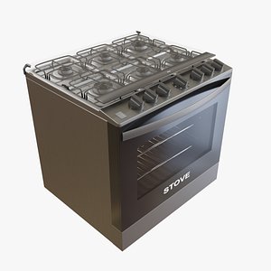 3D stove 6-burner oven