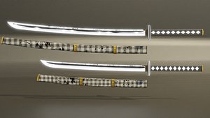 3D sci-fi katana sword