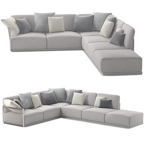 Comfort semi double beige bed 3D