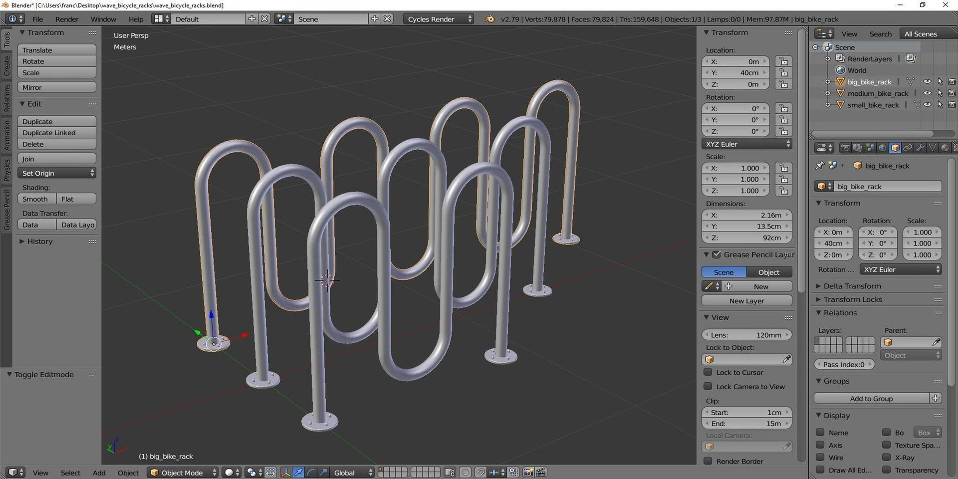 3D Wave Bicycle Racks - TurboSquid 1524440