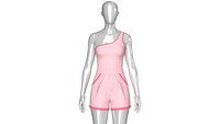 Girls One Shoulder Sleeveless Suit