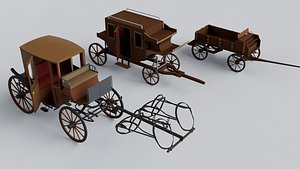 3 Carriage Collection - Game Ready 3D model