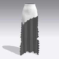 Asymetric Skirt Scallop Modern Look