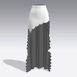 Asymetric Skirt Scallop Modern Look