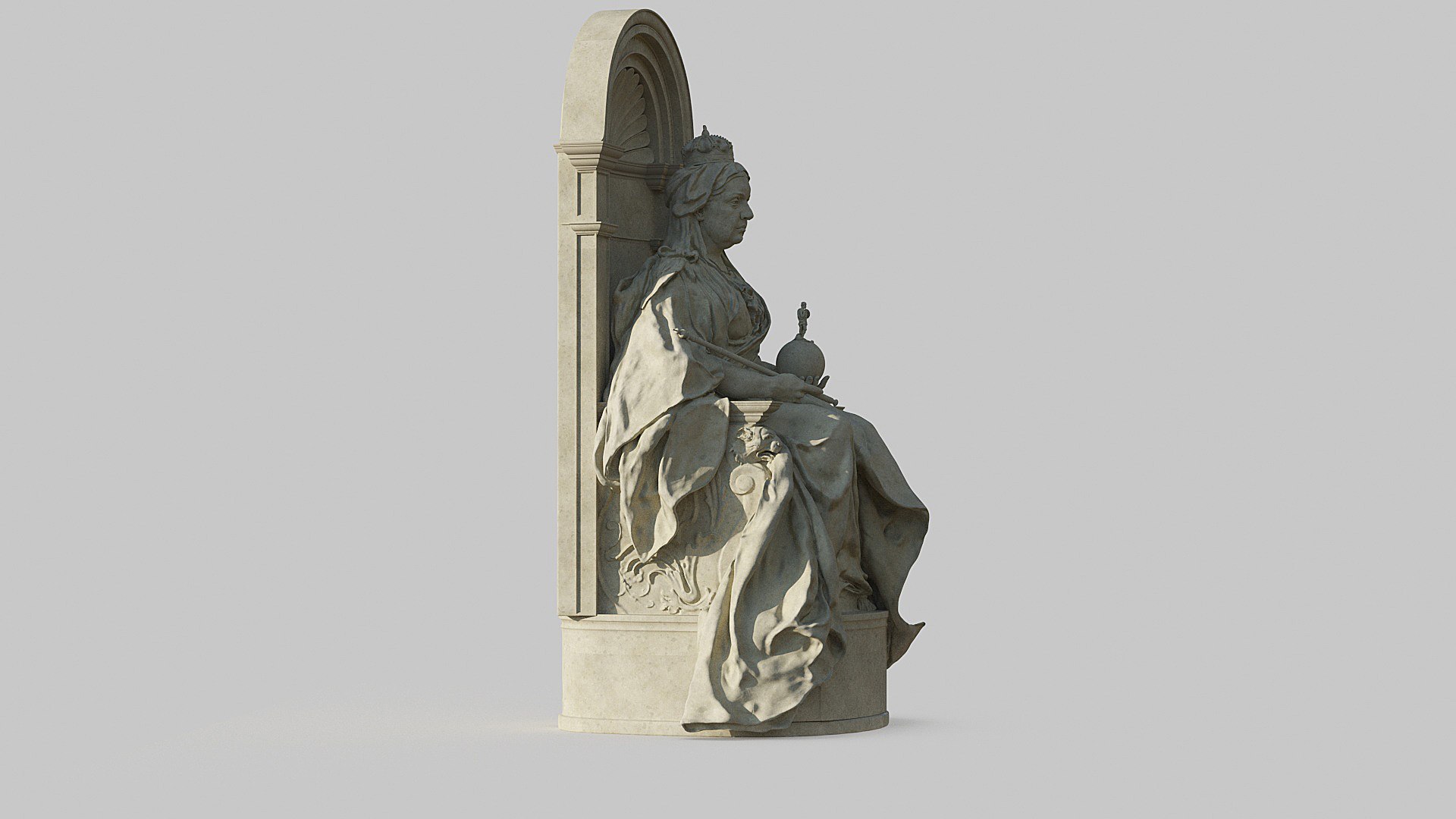 Victoria Memorial Statue 3D - TurboSquid 1751536