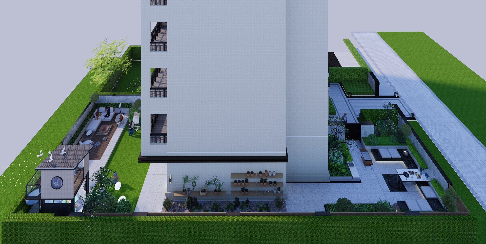 3D Model Patio Backyard And GardenA9 TurboSquid 2039355