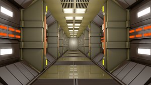 3D model Sci Fi Corridor Spaceship