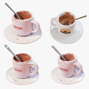 3D Dirty Coffee Cup Collection