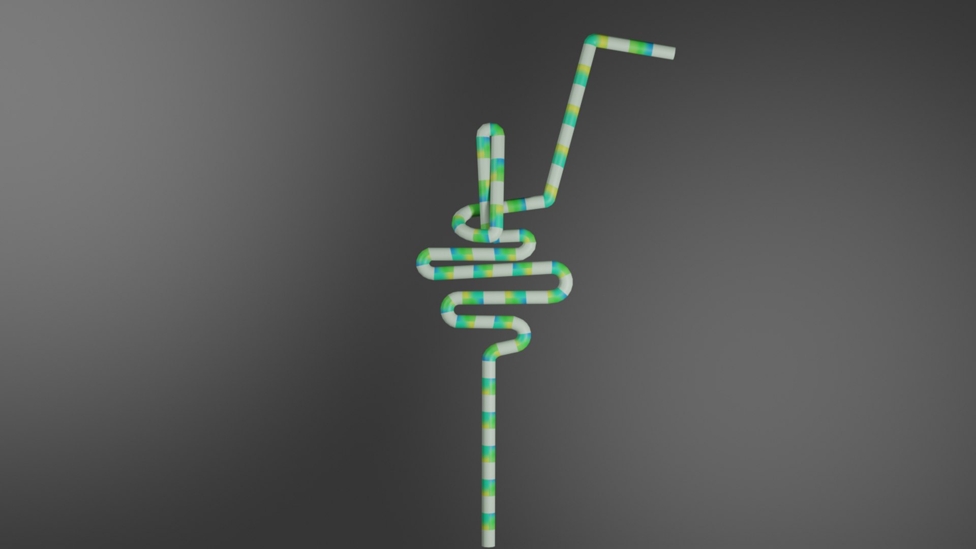 3D Crazy Straw Letter I Model - TurboSquid 1801287