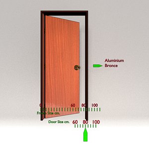 wood door 3d blend