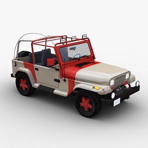 Lowpoly Jeep with interior 2 model