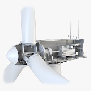 3D Offshore Wind Turbine  with Mechanisms model