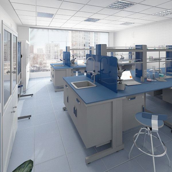 3d interior scientific laboratory