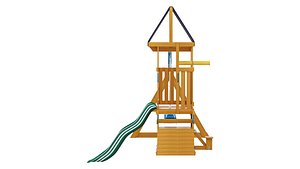 ROBUD Wooden Swing Set with Slide and 2 Swing 3D model