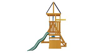 ROBUD Wooden Swing Set with Slide and 2 Swing