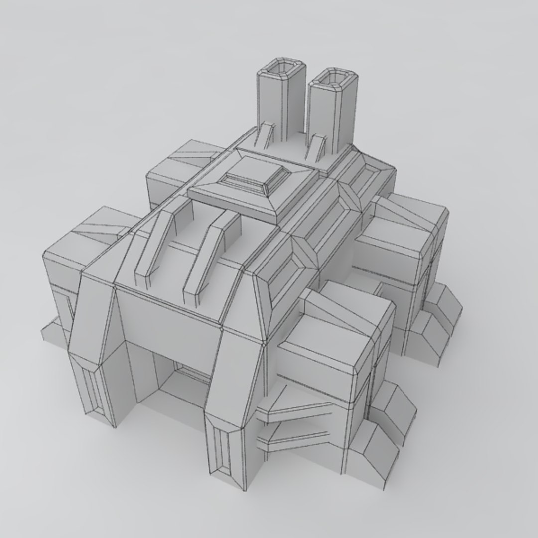 Factory Sci-fi Building 3d Model