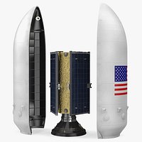 Payload Fairing with Communications Satellite