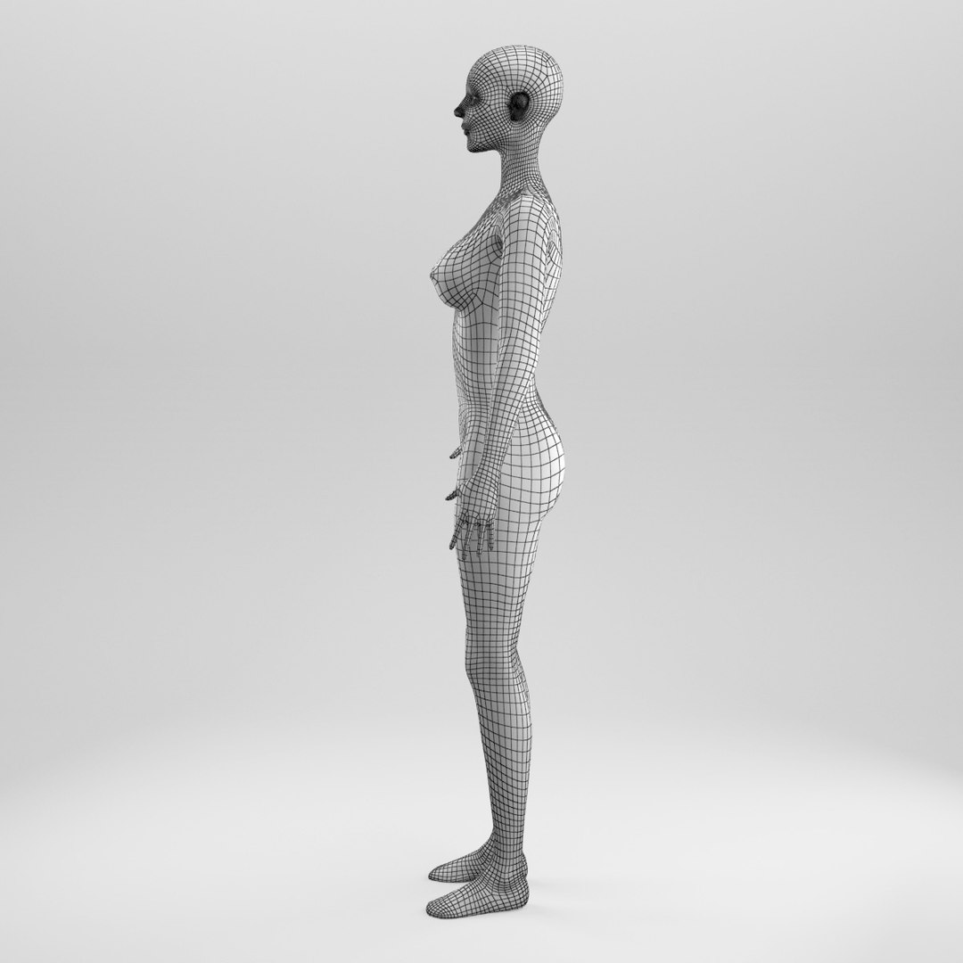 3D Rigged Female Base Mesh - TurboSquid 1230256
