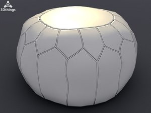 3d leather puff ball model