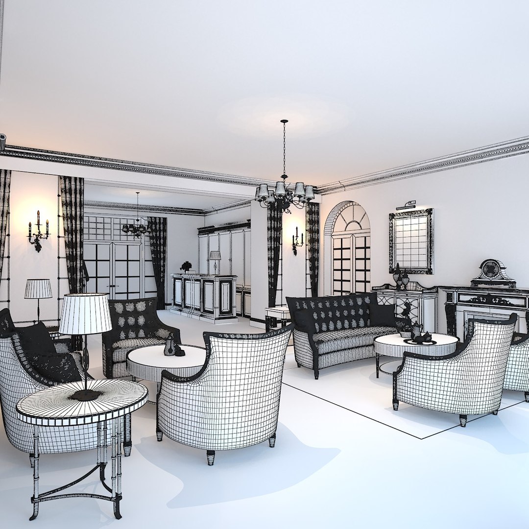 Hotel Lobby 3d Model