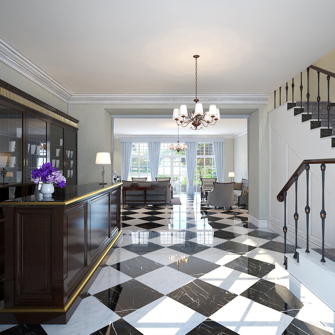 Hotel Lobby 3d Model