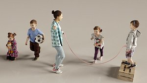3d scanned children characters