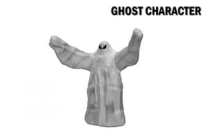 Ghost 3d model Rigged and Animated VR / AR / low-poly 3d model