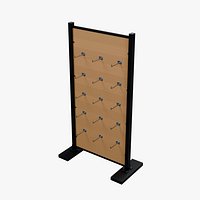 Perforated Retail Display with Retained Hooks and Joined Frame