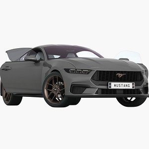 Ford Mustang 2024 Opening doors and trunk 3D model