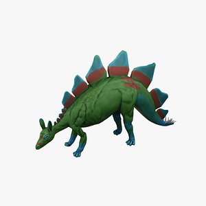 Stylized Stegosaurs game model 3D model