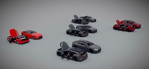 pack 5 cars 3D model