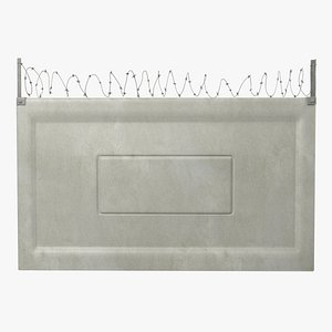 concrete fence segment 3D model