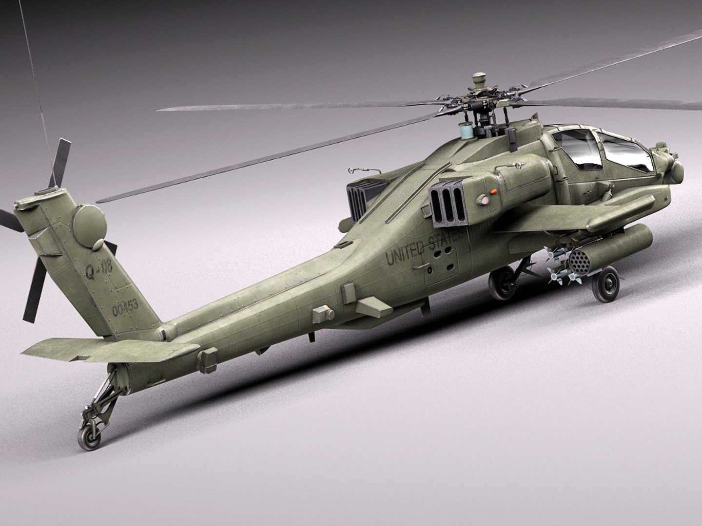 Apache Copter Helicopter 3d Model