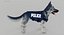 Addon de cartes diffuses et spéculaires pour chien de berger policier noir et argent