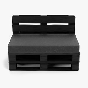 3D pallet chair black model