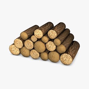 firewood log pile 3d model