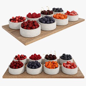 Berries in stone bowls model