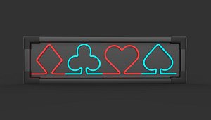 Poker neon sign 3D model