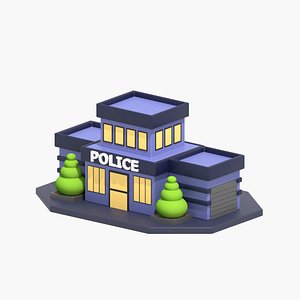 Police Station 3D Illustration 3D model